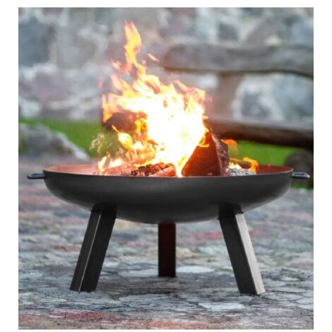 Brasero de jardin BELLAH en acier-Ø 60cm-Acier naturel---Acier naturel