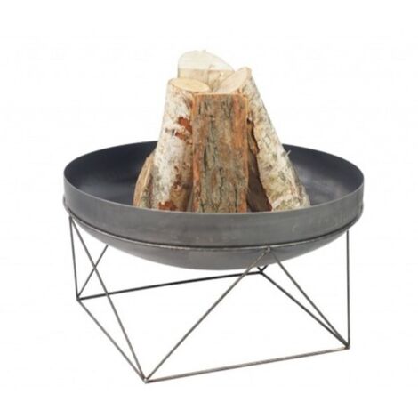 Brasero de jardin BOANA en acier-Acier naturel--Ø 60 cm--Acier naturel