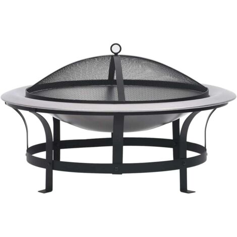 Brasero de jardín con parrilla acero inoxidable 76 cm vidaXL