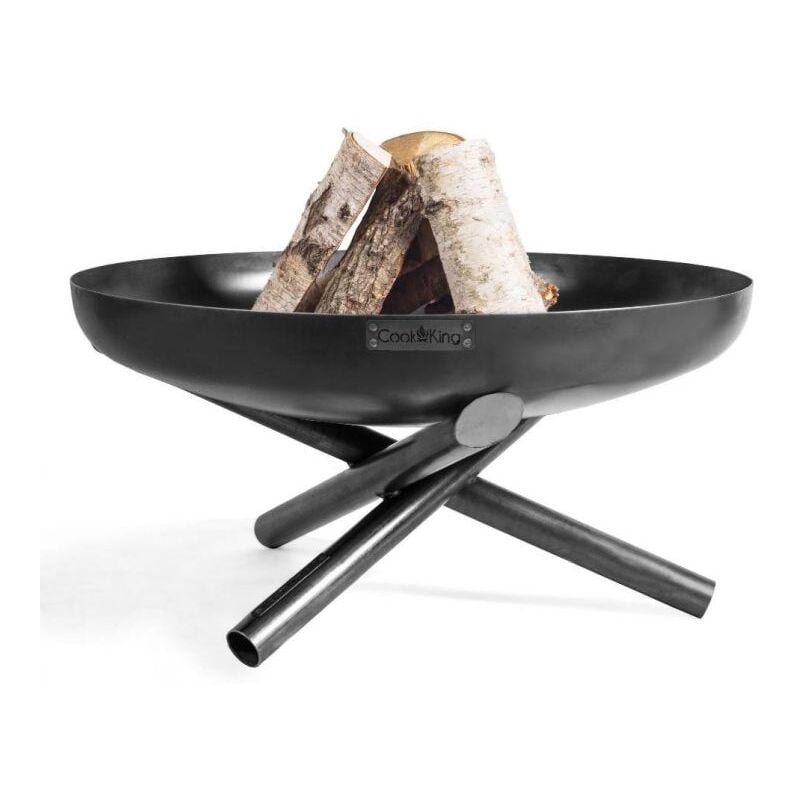 Cookking - Foyer extérieur indiana, sur pied, damiètre de 60cm, acier naturel 111346