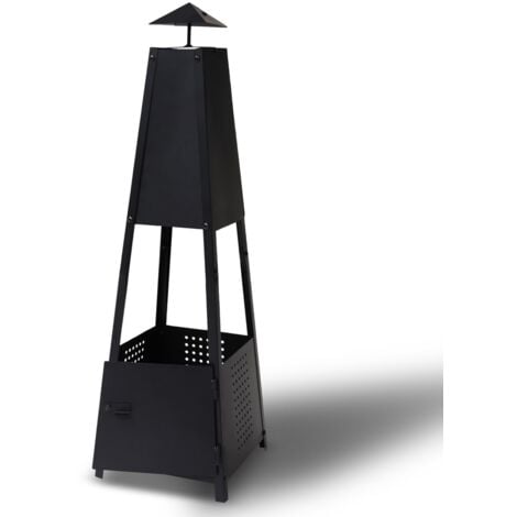 IDMARKET Brasero de jardin MEMPHIS en acier noir