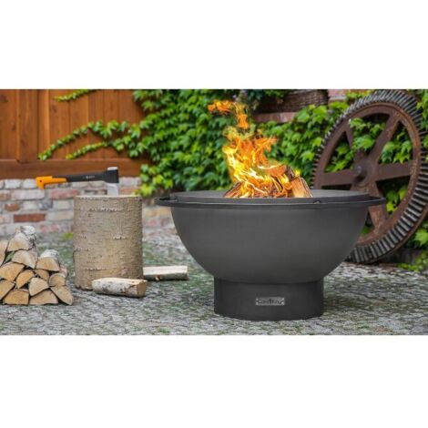 Braséro de jardin premium FAT BOY, 85cm de diamètre, acier naturel, CookKing, 111296
