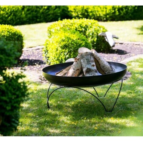 Brasero de jardin VILANY en acier-Ø 60cm-Acier naturel---Acier naturel