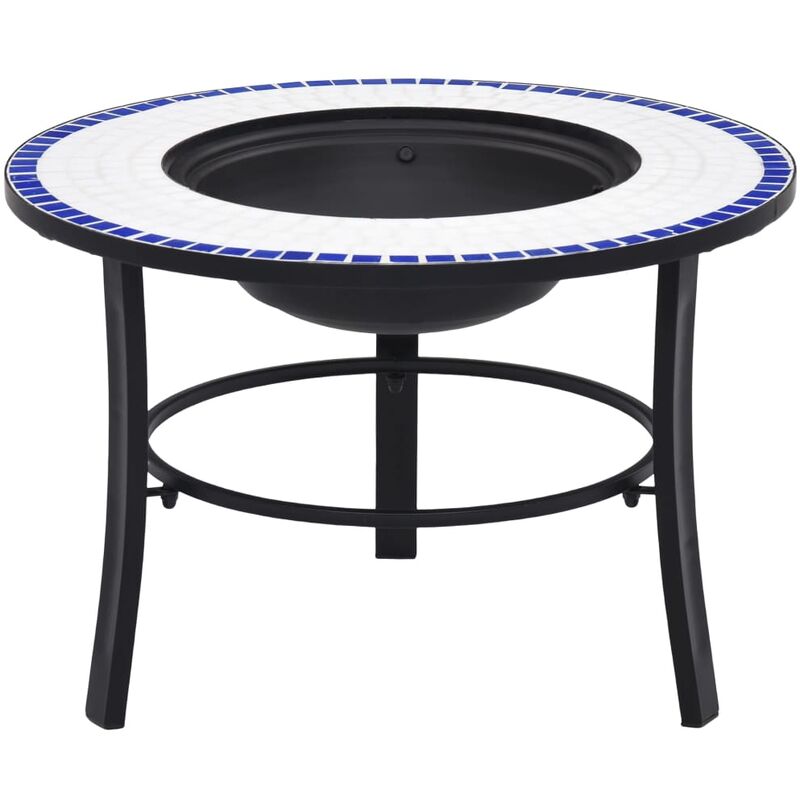 

Brasero de mosaico cerámica azul y blanco 68 cm