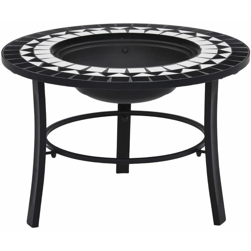 

Brasero de mosaico cerámica negro y blanco 68 cm