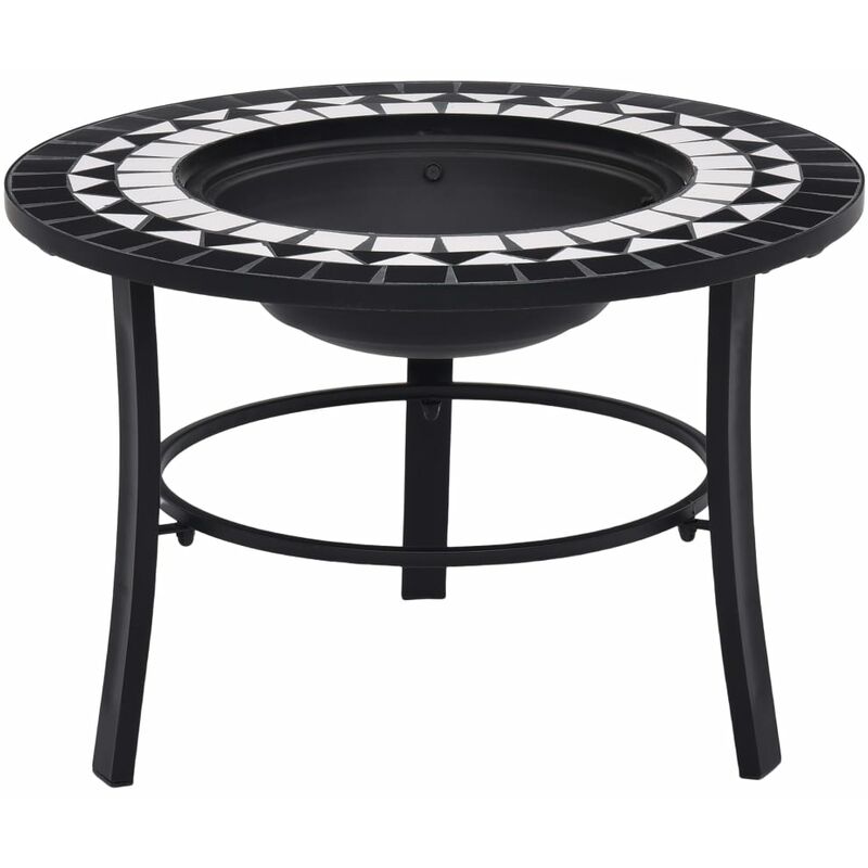 

Brasero de mosaico cerámica negro y blanco 68 cm - Negro