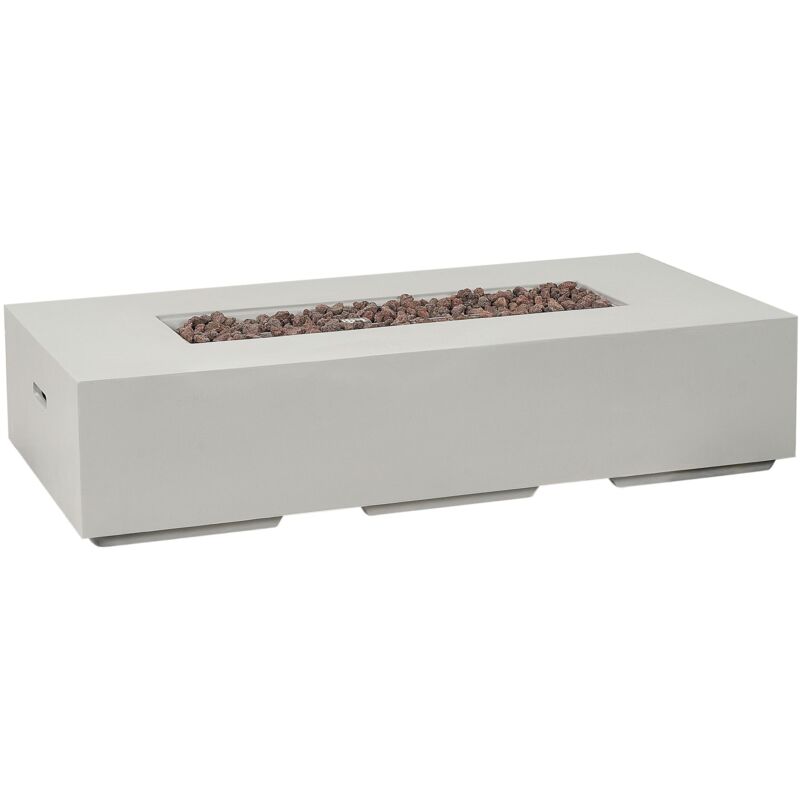 Beliani - Braséro d'Extérieur en Acier Rectangulaire Gris Clair Pavo ii
