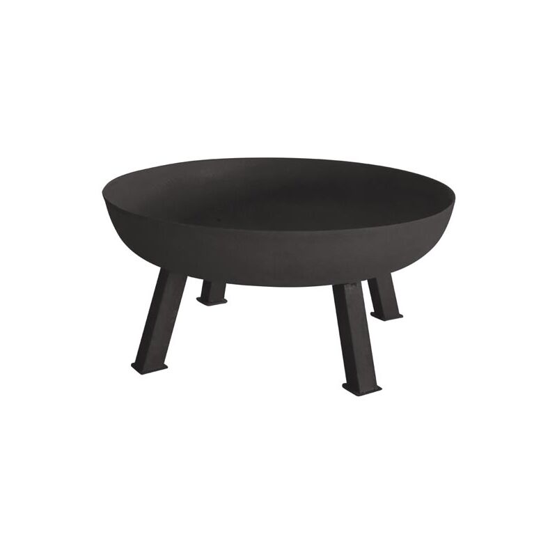 Perel - Brasero, 3 pieds solides, rond, 41.5 x ø 100 cm, fonte, noir