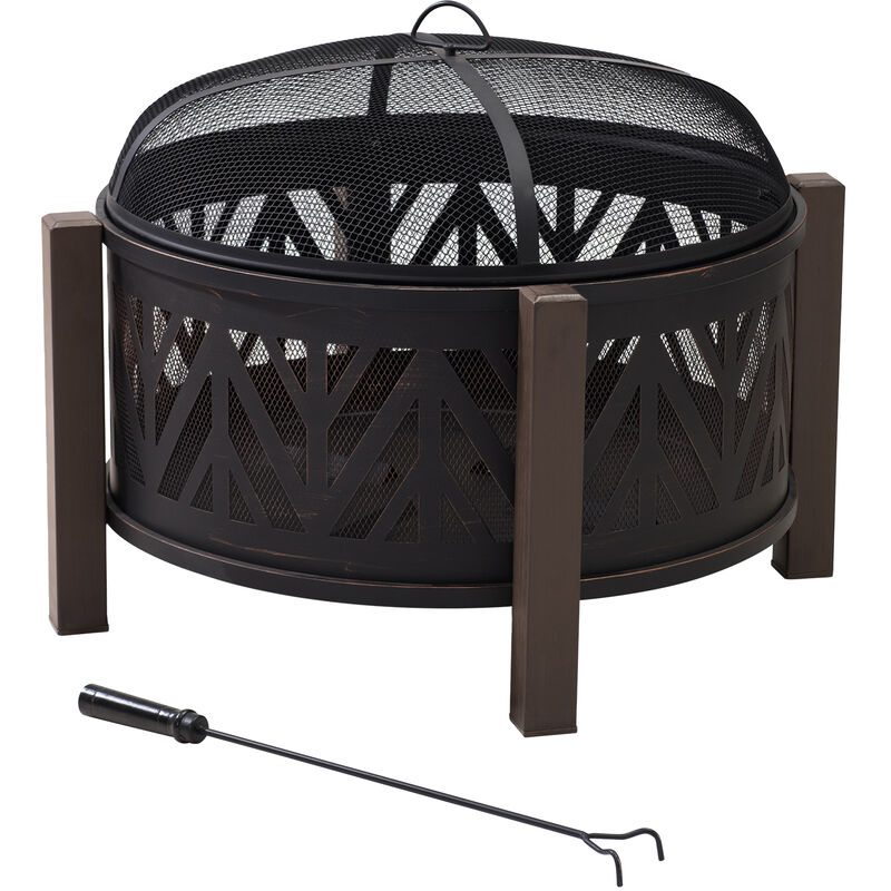 Sunjoy - xl brasero en acier bromo en noir - Ø79cm