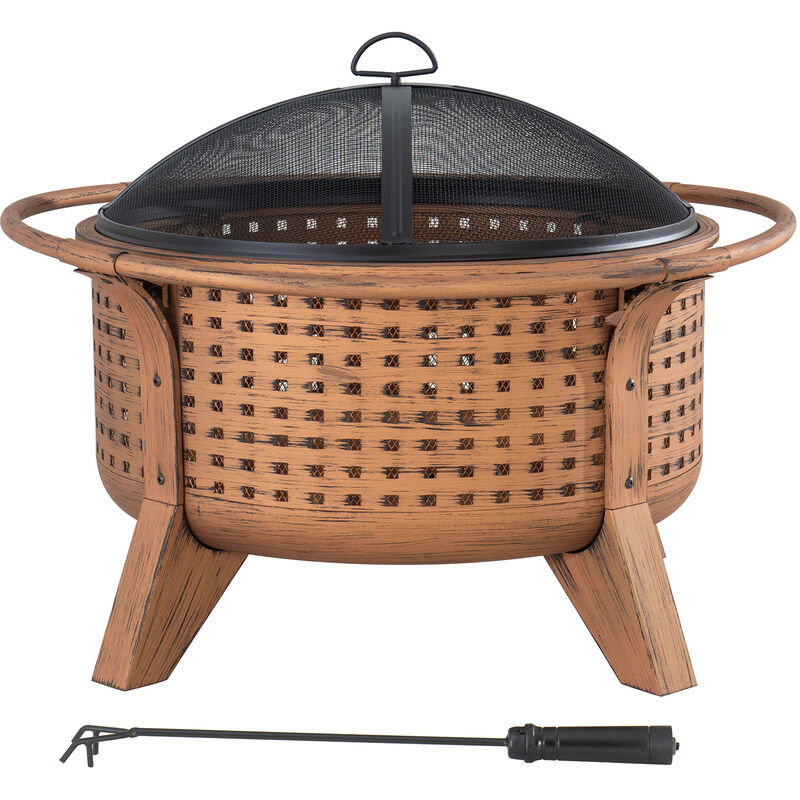 Sunjoy - xl brasero en acier mazama en cuivre - Ø76cm