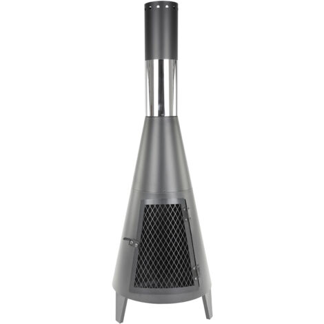 Brasero exterieur - Cheminée Atlanta - Noir - 44 x 134 cm - MaxxGarden