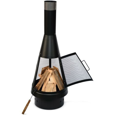 Aleko Tente en acier inoxydable Poêle à bois avec tuyaux de cheminée Poêle  à bois de camping portable pour Camping Chauffage Cuisson Tente en acier  inoxydable Poêle à bois avec