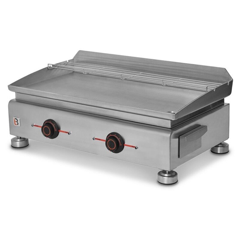 Brasero - Plancha éléctrique Silvia iig Inox - Plaque Inox 67 x 34 cm - 2 brûleurs - 2800 w - Jusqu'à 10 convives