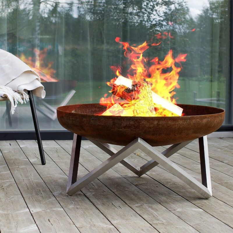 Arpe Studio - Brasero pour barbecue de jardin extérieur rond en acier rouillé Yanartas Taille: ø 79 cm