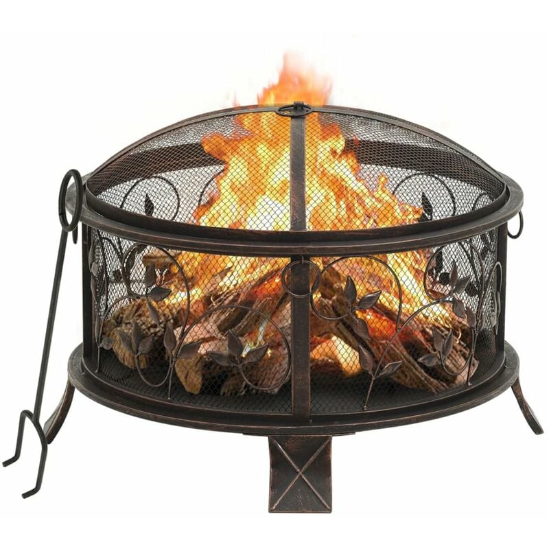 

Brasero rustico con atizador acero XXL 67,5 cm