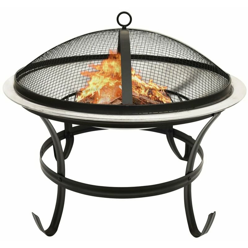 

Brasero y barbacoa 2 en 1 atizador acero inoxidable 56x56x49 cm