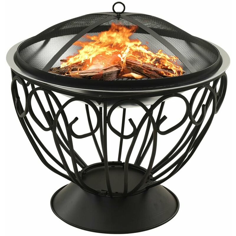 

Brasero y barbacoa 2 en 1 atizador acero inoxidable 59x59x60 cm