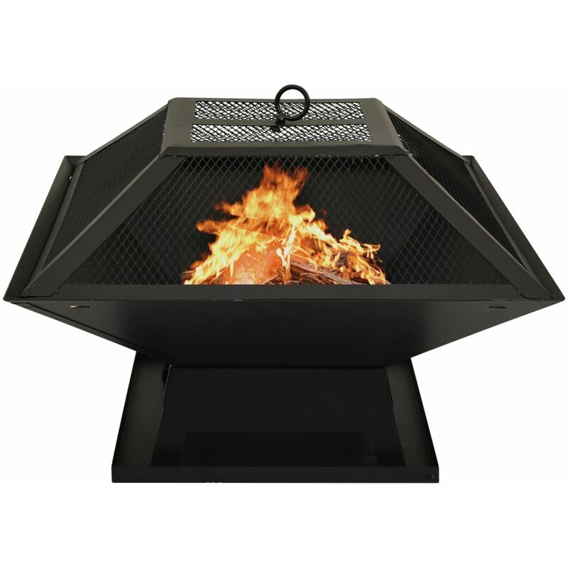 

Brasero y barbacoa 2 en 1 con atizador acero 46,5x46,5x37 cm