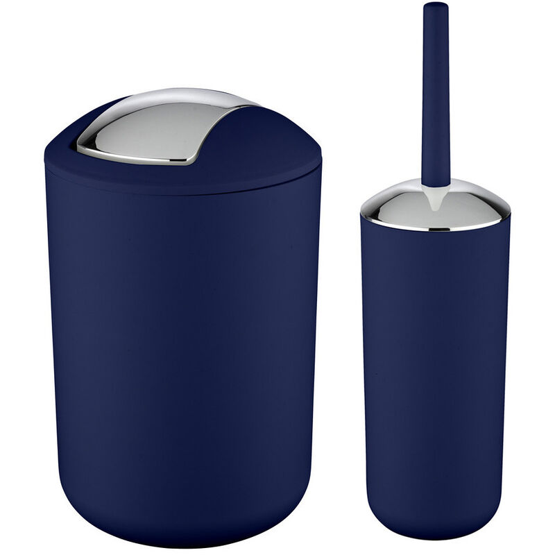 Wenko - brasil kit d'accessoires de salle de bain, bleu foncé