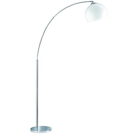 BRASILIA PIANTANA ARCO CROMO DIFFUSORE BIANCO H.180CM 1 LUCE ATTACO E27