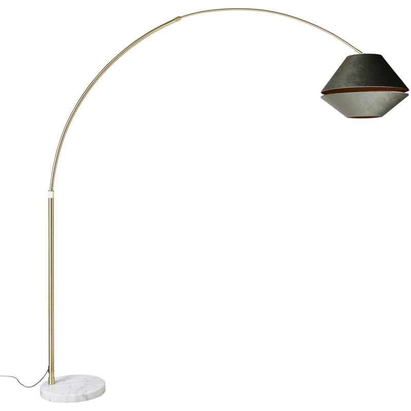 Image of Brass Arc Lamp with White and&hellip;