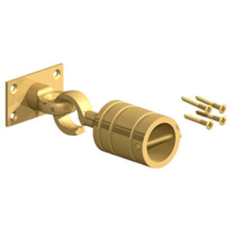 Brass Hook & Eye on Plate for Decorative Decking Rope Handrails - 24mm (1 Pack)