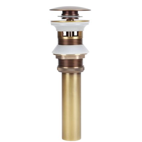 Brass Popup Drain Stopper Bathroom Basin Sink Draining Without Overflow AccessoryAntique Big Bouncing with Hole