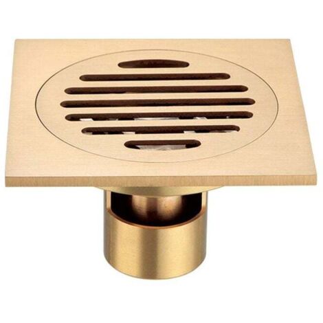 Brass Square Shower Drain, Stainless Steel Square Floor Drain Anti-odor Bathroom Large Caliber MUMU