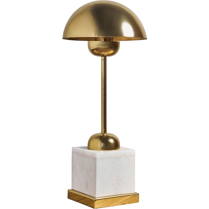 Minisun - Brass Table Lamp Base With White Marble Base