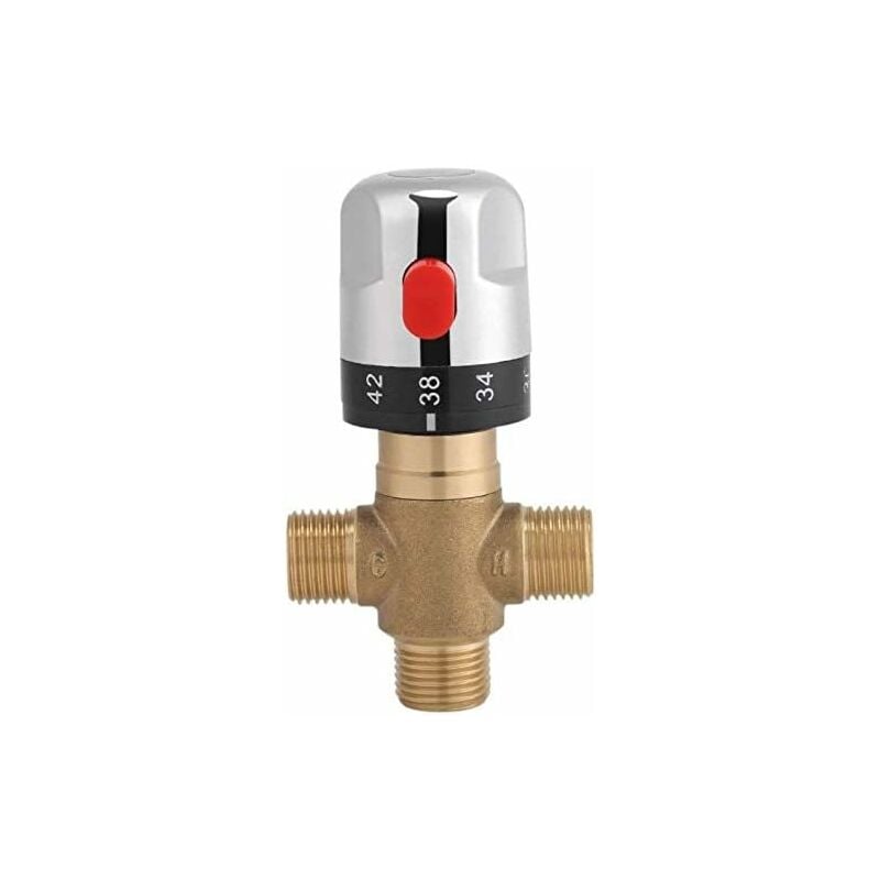 Brass Thermostatic Mixer Tap 15mm Fixed Temperature Faucet for Kitchen Bathroom Basin G1/2 35-45℃