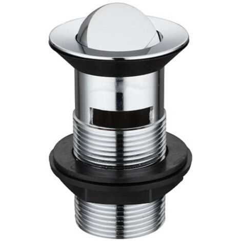 Brass washbasin waste with rotating valve, 75 mm, without overflow, chrome finish