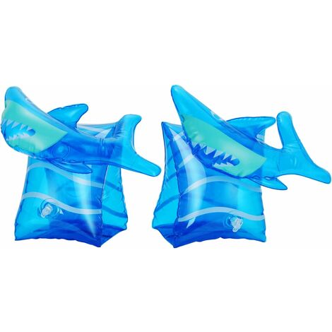 Brassard Gonflable, Bandes de Bras Flotteurs Piscine Natation pour Enfant 3-6 Ans, Brassards de Natation Dessinée Aide à la Nage Bébé（requin）