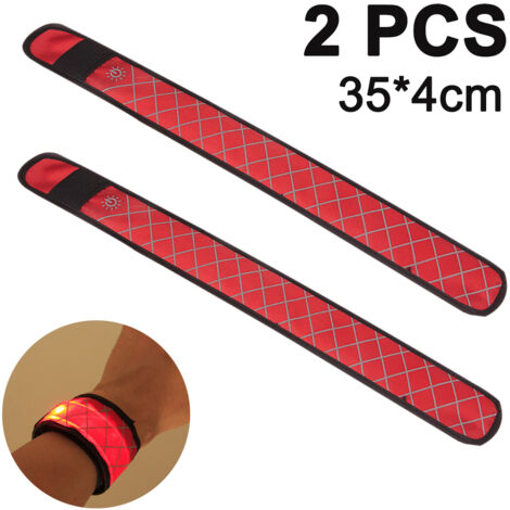 Brassard lumineux LED pour le sport en extérieur, bande réfléchissante de sécurité, bracelet à pression pour vélo