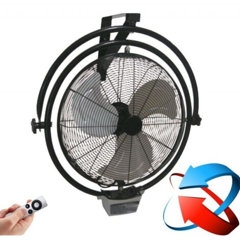 Brasseur d'air mural oscillant, haute performances 50 Cm, 120 Watts avec télécommande