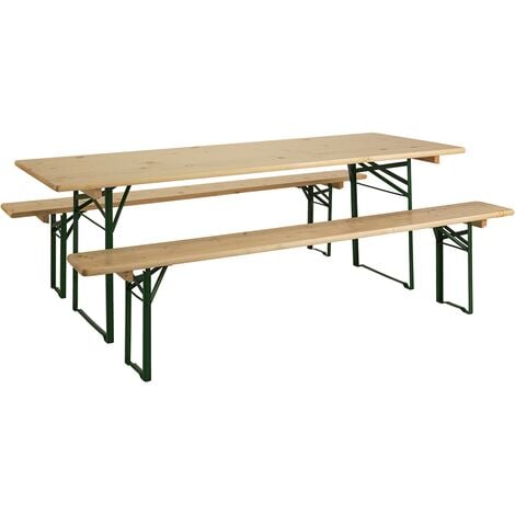Jardipolys - Table pique nique en bois 220 cm - BRASSEUR