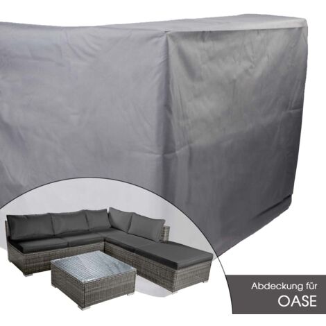 BRAST Abdeckhaube Poly Rattan Gartenmöbel Oase 303x153x70cm
