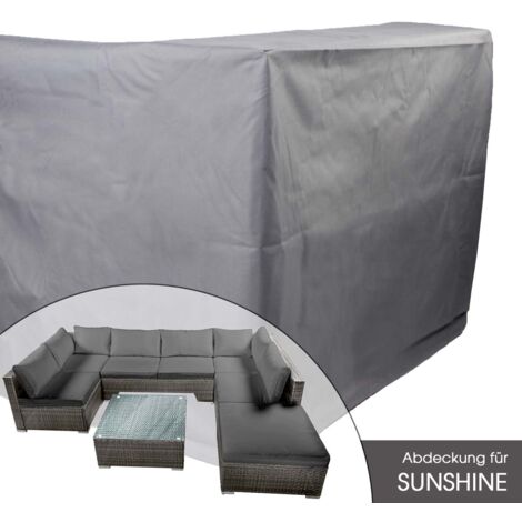BRAST Abdeckhaube Poly Rattan Gartenmöbel Sunshine 300x150x70cm