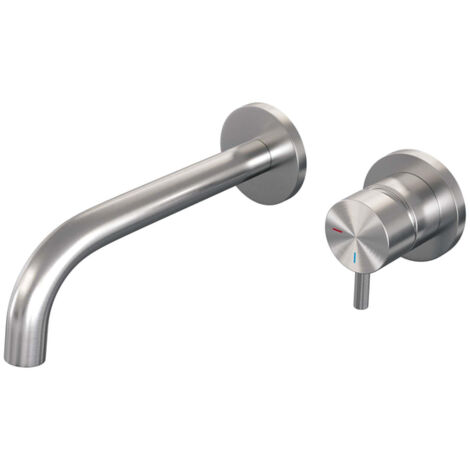 Brauer Brushed Edition Mitigeur lavabo encastrable avec poignée type B5 avec partie encastrable rosaces rondes ColdStart Nickel brossé