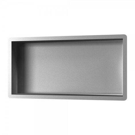 Brauer Brushed Edition Niche encastrable 30x60x7.5cm inox avec cadre inox brossé - Inox brossé