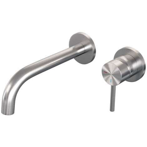 Brauer Brushed Edition Robinet lavabo encastrable avec partie encastrable et poignée standard ColdStart Nickel brossé