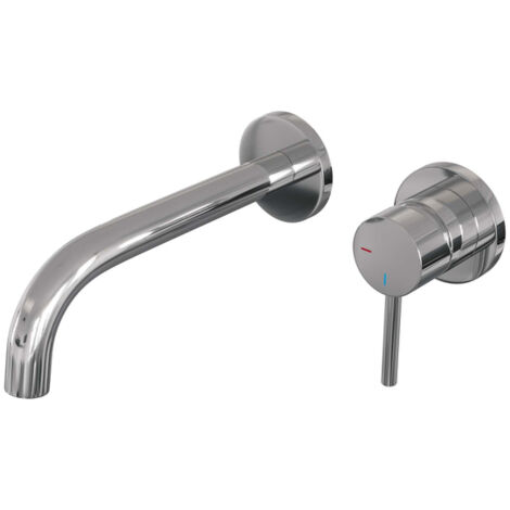 Brauer Chrome Edition mitigeur de lavabo encastrable ColdStart Round économiseur d'énergie avec 2 plaques derrière chrome poli