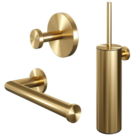 Brauer Gold Edition Ensemble accessoires wc 3 parties Or brossé PVD