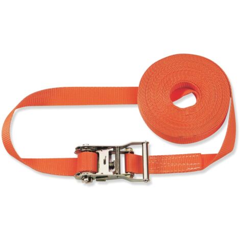 Braun 1000-1-600 - Cinghia 2000 daN, monopezzo, lunghezza 6 m, larghezza 35 mm, con dente di arresto, colore: Arancione