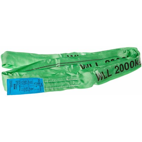 Braun 20031RS - Cinghia circolare 2000 kg, portata 3 m, infinita con anima in poliestere, colore: Verde
