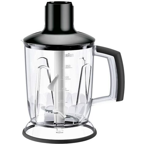 Braun Accessorio Tritatutto, per Minipimer MultiQuick MQ7X, MQ7WH, MQ9 con Sistema Easy Click Plus, Senza BPA, Grande Capacità 1,25L, MQS 601, Nero