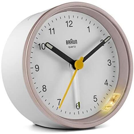 Braun BC 12 PW réveil rose et blanc compact et léger