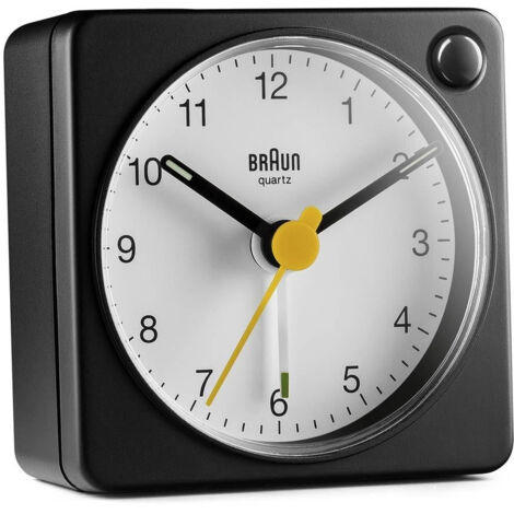 Braun BC02XBW Sveglia analogica nera, Bianco