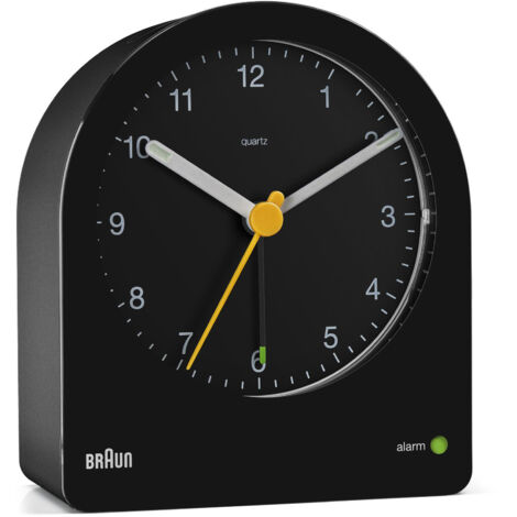 Braun BC22 Reloj despertador analógico Negro, Amarillo