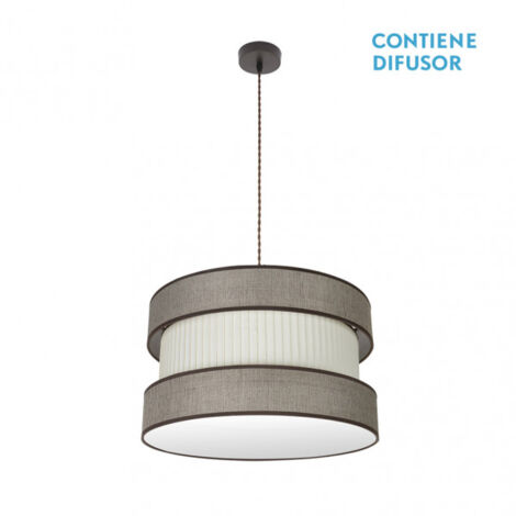 Braun-beige Hängeleuchte Modell Home 2Lights Dimmbar FABRILAMP