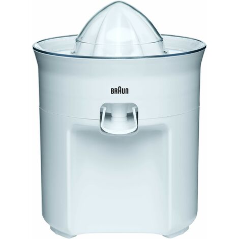 Braun CJ3050WH Spremiagrumi, Avvio e Arresto Automatici, Base Antiscivolo, Pratico Beccuccio,Coperchio di Protezione, Sistema Direct Serve,Antigoccia,Semplice e Facile, Sistema a Pressione, 60w,Bianco